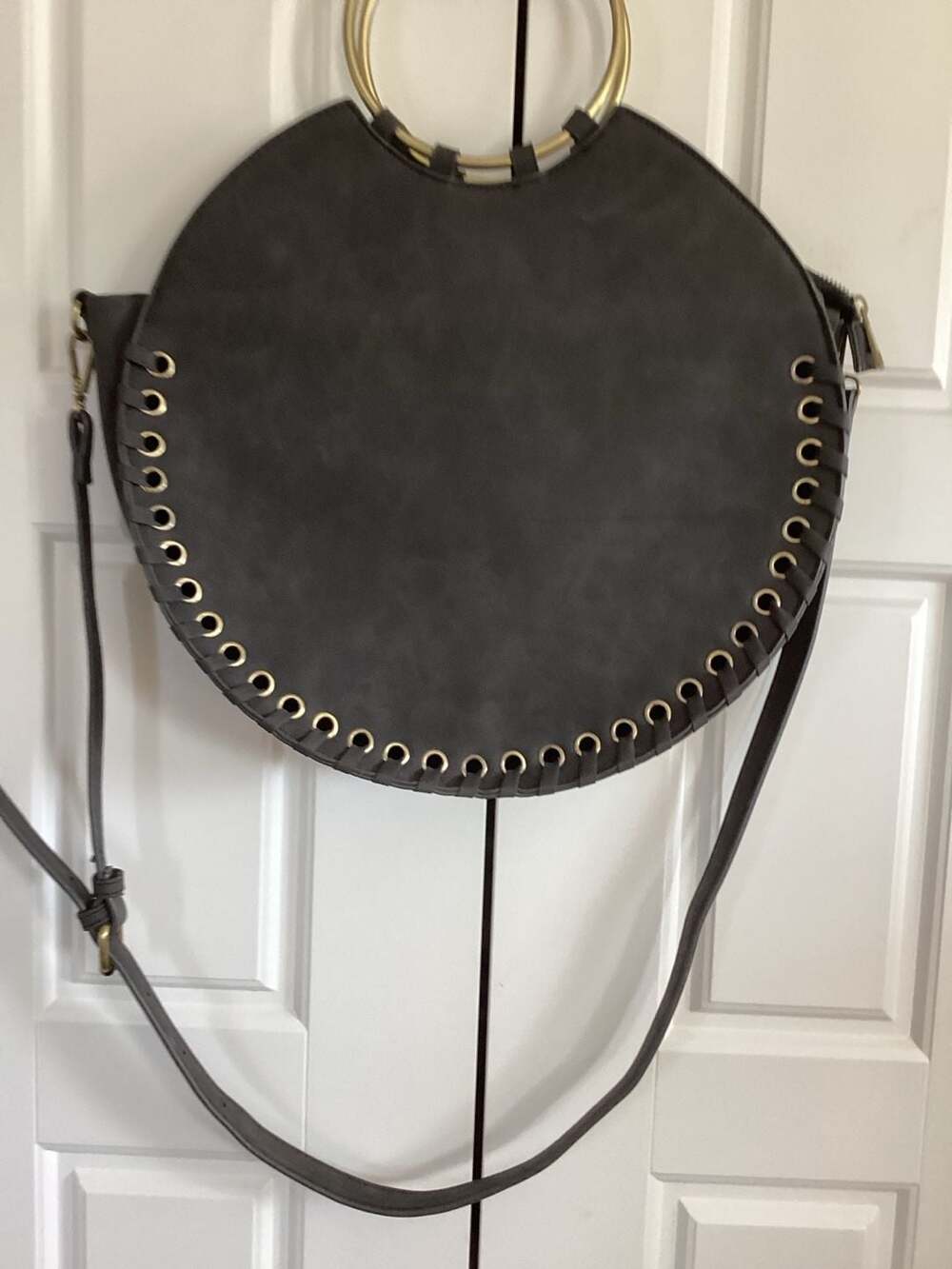 Anthropologie Melanie Whipstitched Round Crossbody Bag